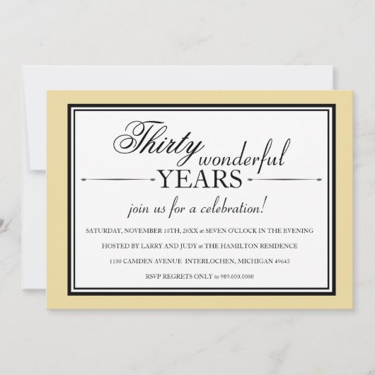 Party Einladung zum 30-jährigen Jubiläum (Vorderseite)