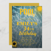 Party Einladung zum 34. Geburtstag (Vorne/Hinten)