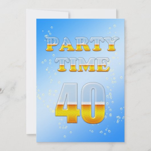 Party Einladung zum 40. (Vorderseite)