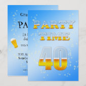 Party Einladung zum 40. (Vorne/Hinten)