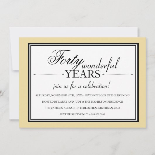 Party Einladung zum 40-jährigen Jubiläum (Vorderseite)