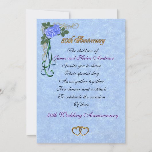 Party Einladung zum 50. Geburtstag der Eltern (Vorderseite)