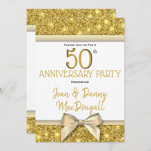 Party Einladung zum 50. Hochzeitstag (Vorne/Hinten)