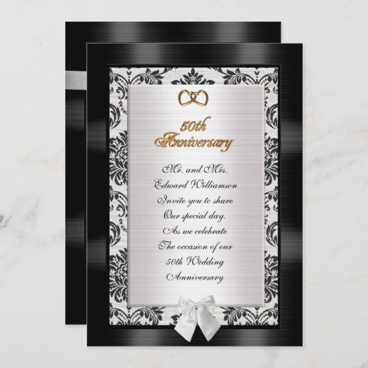 Party Einladung zum 50. Jahrestag (Vorne/Hinten)