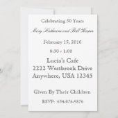 Party Einladung zum 50. Jahrestag mit Foto (Rückseite)