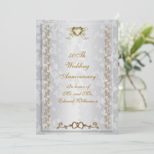 Party Einladung zum 50. Jubiläum Viktorianisch Eng (Stehend Vorderseite)