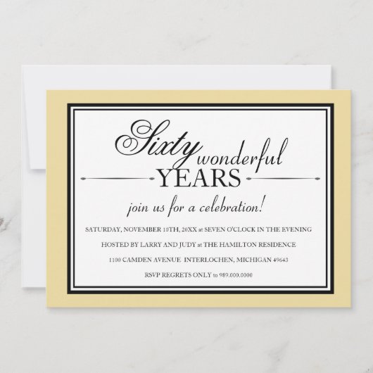 Party Einladung zum 60-jährigen Jubiläum (Vorderseite)