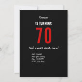 Party Einladung zum 70. Geburtstag (Rückseite)