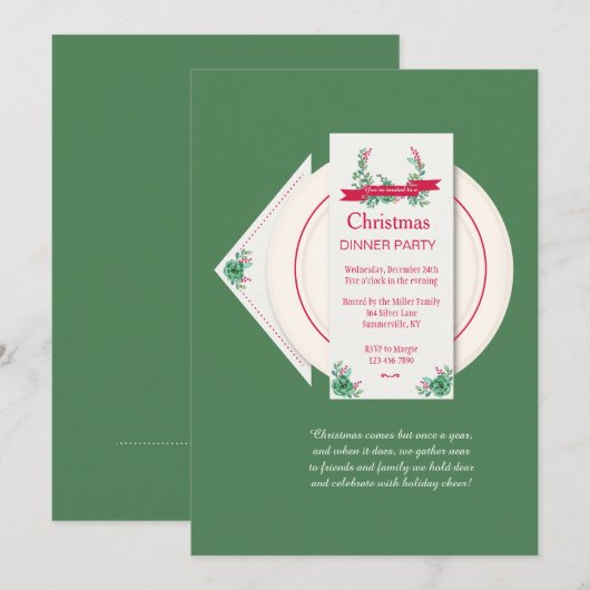 Party Einladung zum Abendessen (Vorne/Hinten)