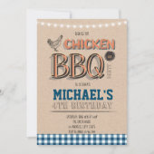 Party Einladung zum Abendessen mit Hühnern und Gri (Vorderseite)