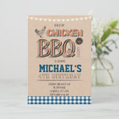 Party Einladung zum Abendessen mit Hühnern und Gri (Stehend Vorderseite)