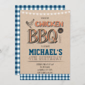 Party Einladung zum Abendessen mit Hühnern und Gri (Vorne/Hinten)