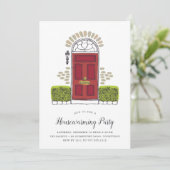 Party Einladung zum Aufwärmen der roten Tür (Stehend Vorderseite)