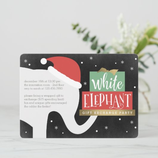 Party Einladung zum Austausch von Geschenkgutschei (Stehend Vorderseite)