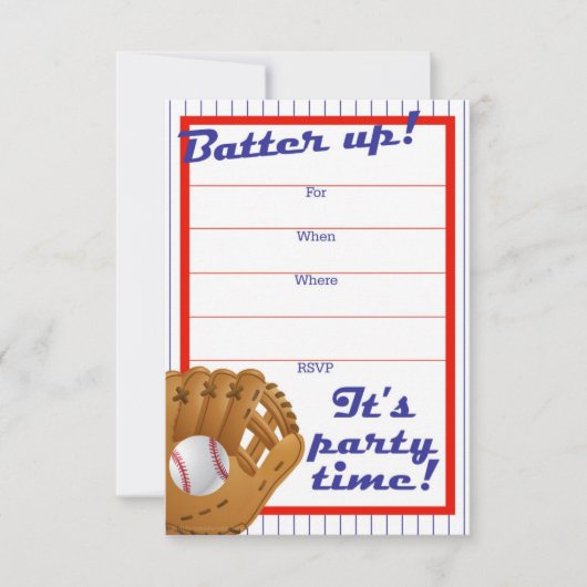 Party-Einladung zum Batter Up Baseball Einladung (Vorderseite)