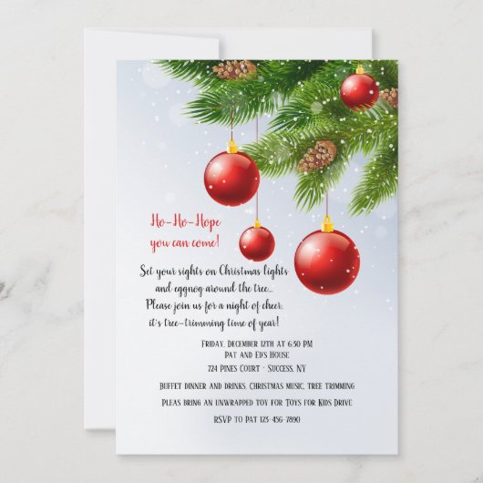 Party Einladung zum Baumschneiden (Vorderseite)