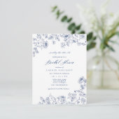 Party Einladung zum blauen Brautparty (Stehend Vorderseite)