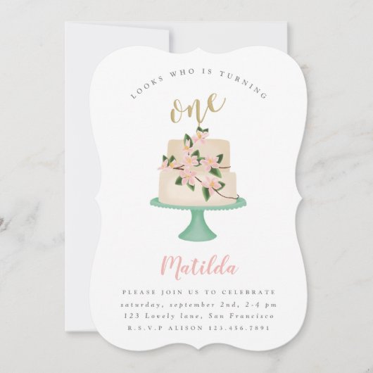 Party Einladung zum ersten Geburtstag (Vorderseite)