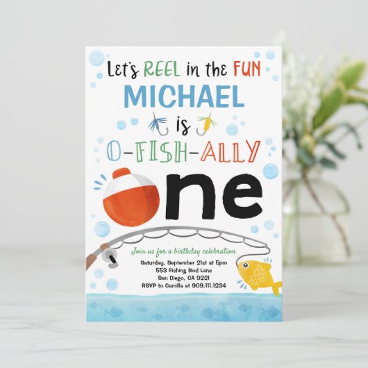 Party Einladung zum ersten Geburtstag (Stehend Vorderseite)