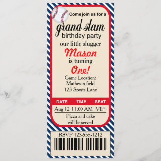 Party Einladung zum ersten Geburtstag Baseball