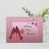 Party Einladung zum Geburtstag (Stehend Vorderseite)