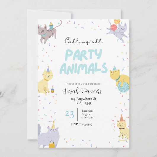 Party Einladung zum Geburtstag (Vorderseite)