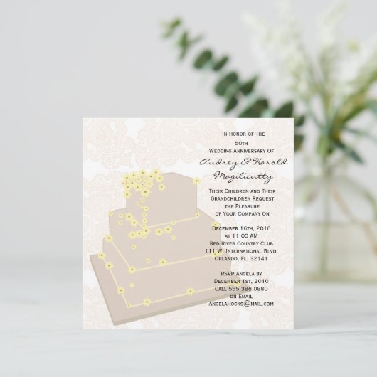 Party Einladung zum Hochzeitstag (Stehend Vorderseite)