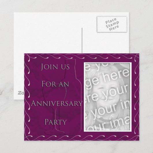 Party Einladung zum Jahrestag (Vorne/Hinten)