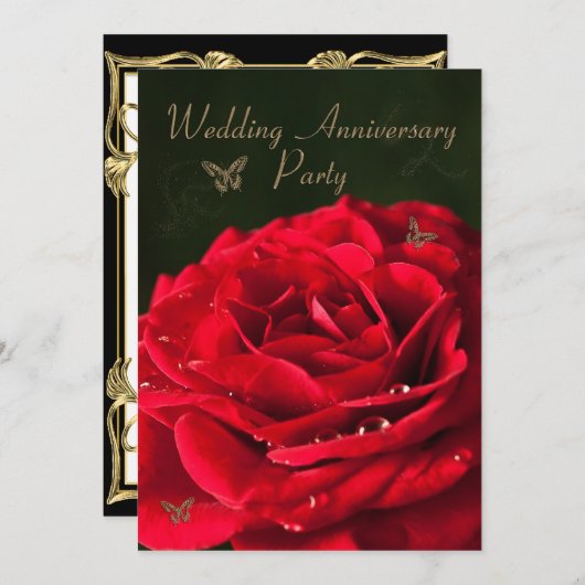 Party Einladung zum Jahrestag (Vorne/Hinten)