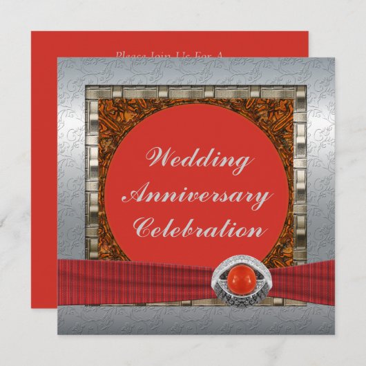 Party Einladung zum Jahrestag (Vorne/Hinten)