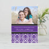 Party Einladung zum lila Foto 1. Jahrestag (Stehend Vorderseite)