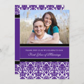 Party Einladung zum lila Foto 1. Jahrestag (Vorne/Hinten)