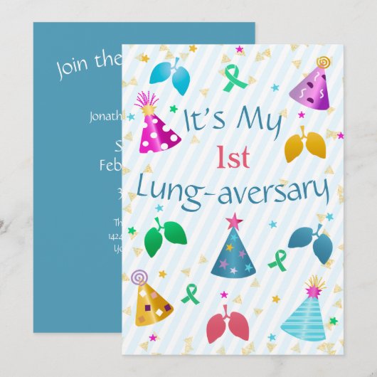 Party Einladung zum Lungensaison (Vorne/Hinten)