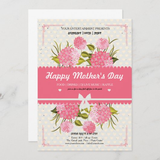 Party Einladung zum Muttertag (Vorne/Hinten)