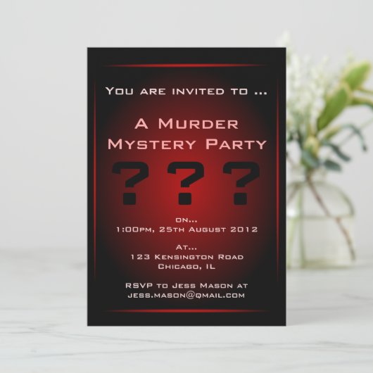 Party Einladung zum Mysterium (Stehend Vorderseite)