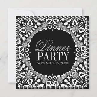 Party Einladung zum Schwarz-weißen Tribal Fusion
