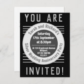 Party Einladung zum Silberhochzeitalter (Vorne/Hinten)