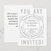 Party Einladung zum Silberhochzeitalter (Vorne/Hinten)