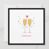 Party Einladung zum Toast des Champagner-Jahrestag (Rückseite)