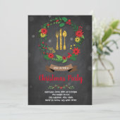 Party Einladung zum Weihnachtsessen (Stehend Vorderseite)