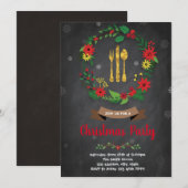 Party Einladung zum Weihnachtsessen (Vorne/Hinten)