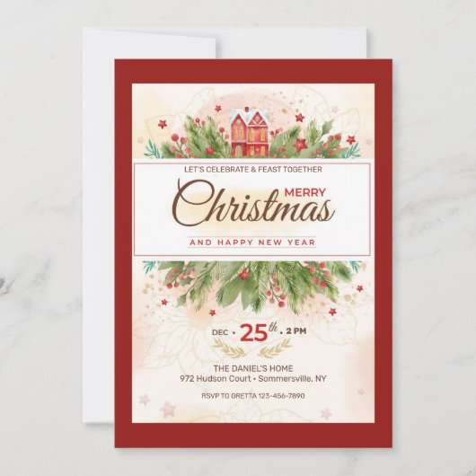 Party Einladung zum Weihnachtsessen Ansammlung (Vorderseite)