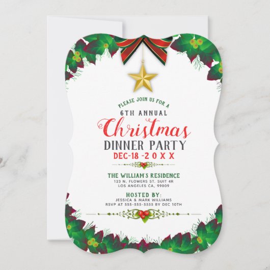 Party Einladung zum Weihnachtsfest (Vorderseite)