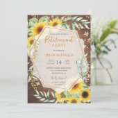 Party Einladung zum Wohnen mit Sonnenblumen (Stehend Vorderseite)