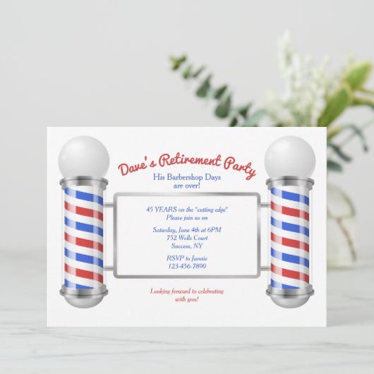 Party Einladung zur Bevorratung von Barberflächen (Stehend Vorderseite)