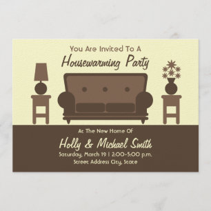 Party Einladung zur Erwärmung des Hauses - braunes