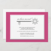 Party Einladung zur Erwärmung des Hauses {Fuschia  (Vorne/Hinten)