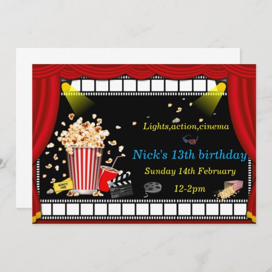 Party Einladung zur Filmförderung (Vorne/Hinten)