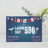 Party Einladung zur GRILLEN am Arbeitstag (Stehend Vorderseite)