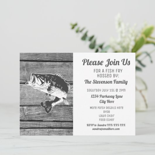Party Einladung zur GRILLEN der Fischbestände im G (Stehend Vorderseite)